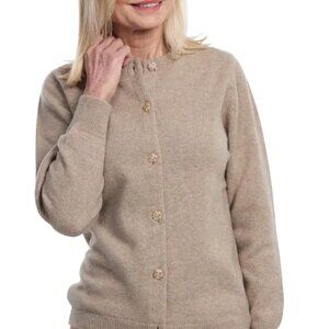 Maus & Hoffman Women's Dark tan  cashmere sweater cardigan - Sz 38 (medium)
